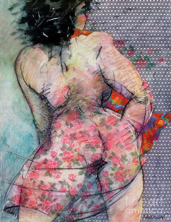 Erotic Poster featuring the drawing erotic figure drawing - Nana by Sharon Hudson