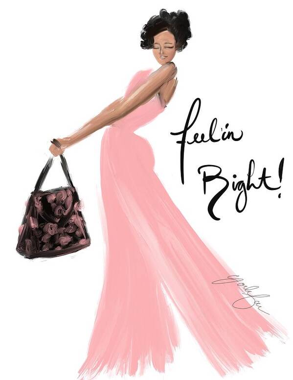 Fashion Illustration Poster featuring the mixed media Feel'in right by Yolanda Holmon