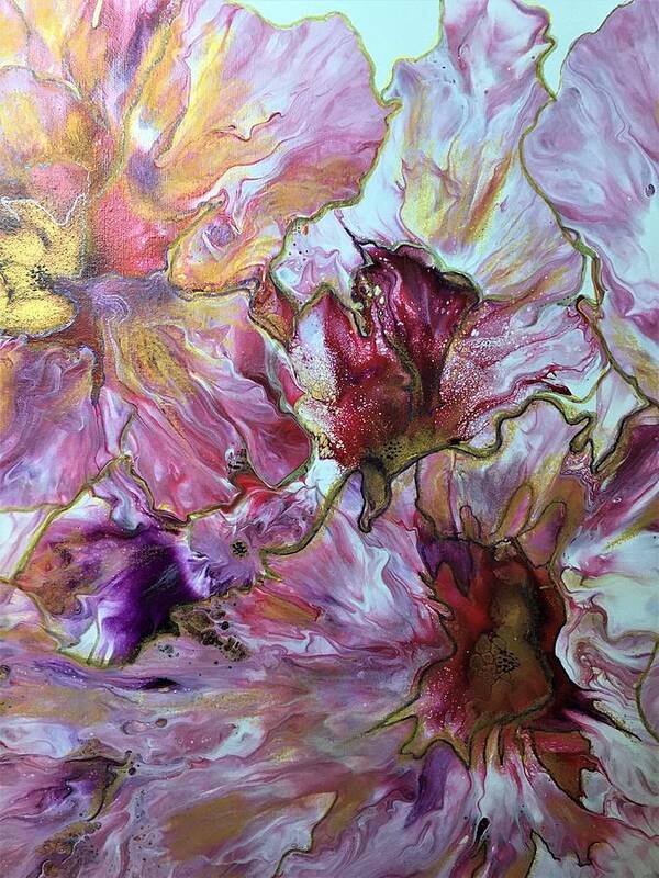 Flowers Poster featuring the painting Fiori 4 by Soraya Silvestri