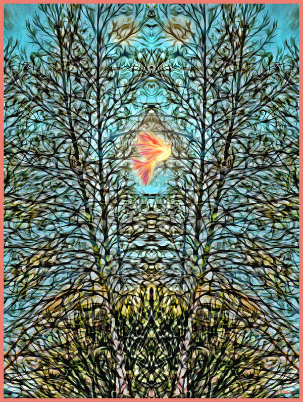 Firebird Poster featuring the digital art Firebird Cathedral by Lise Winne