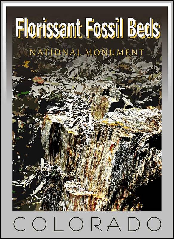 Florissant Poster featuring the digital art Florissant Fossil Beds National Park Stamp by Troy Stapek