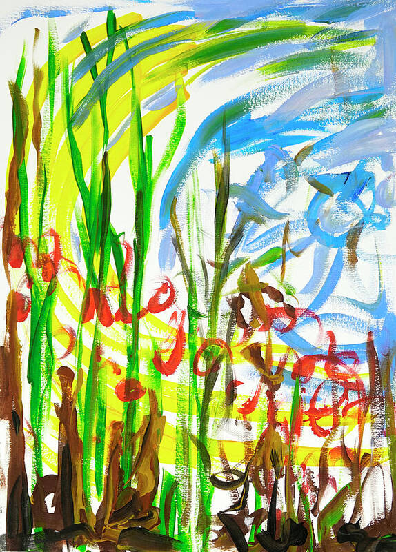 Garden Poster featuring the painting Flower Meadow in a Breeze by Lynn Hansen