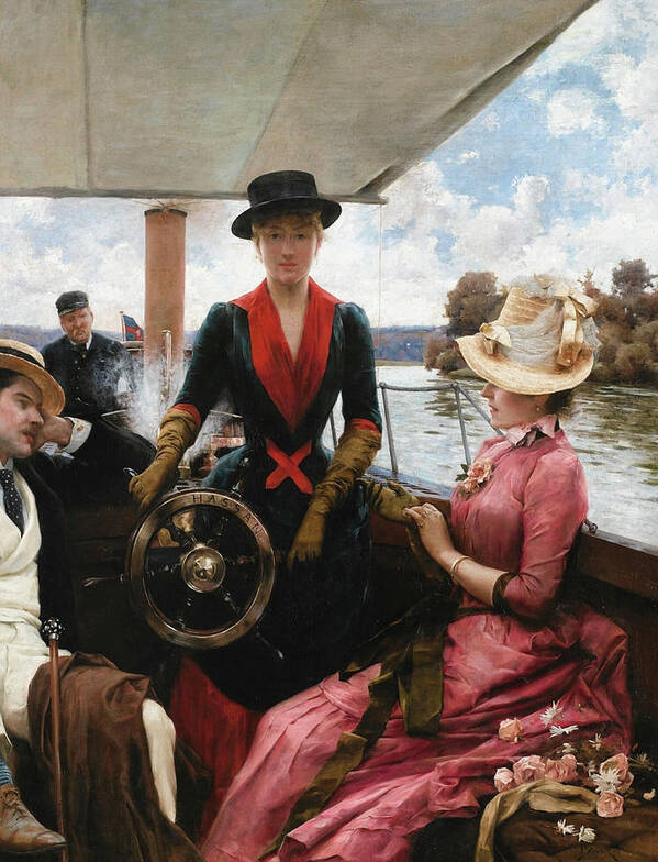 Full Speed Poster featuring the painting Full Speed by Julius LeBlanc Stewart