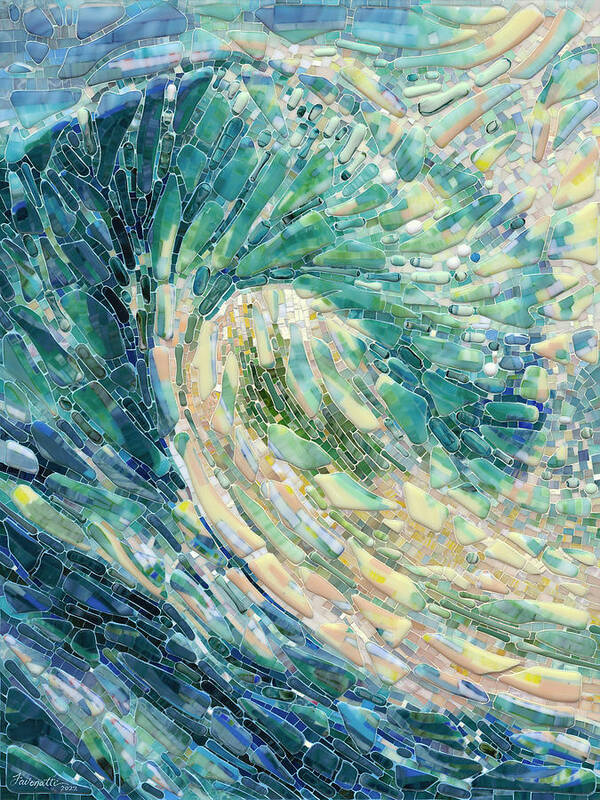 Wave Poster featuring the glass art Fused Wave by Mia Tavonatti