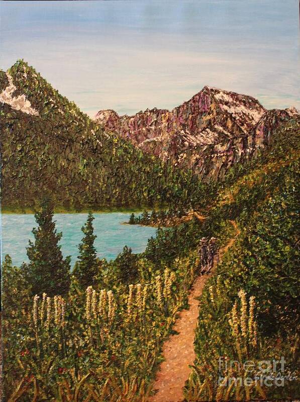 Montana Poster featuring the painting Glacier Park Trail SOLD by Linda Donlin