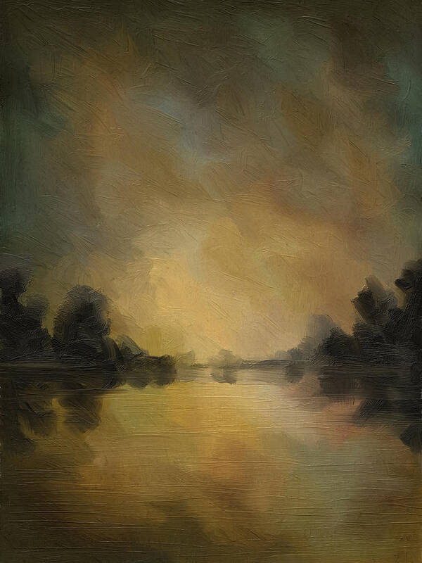 Sunset Painting Poster featuring the painting Golden Sunset by Shawn Conn
