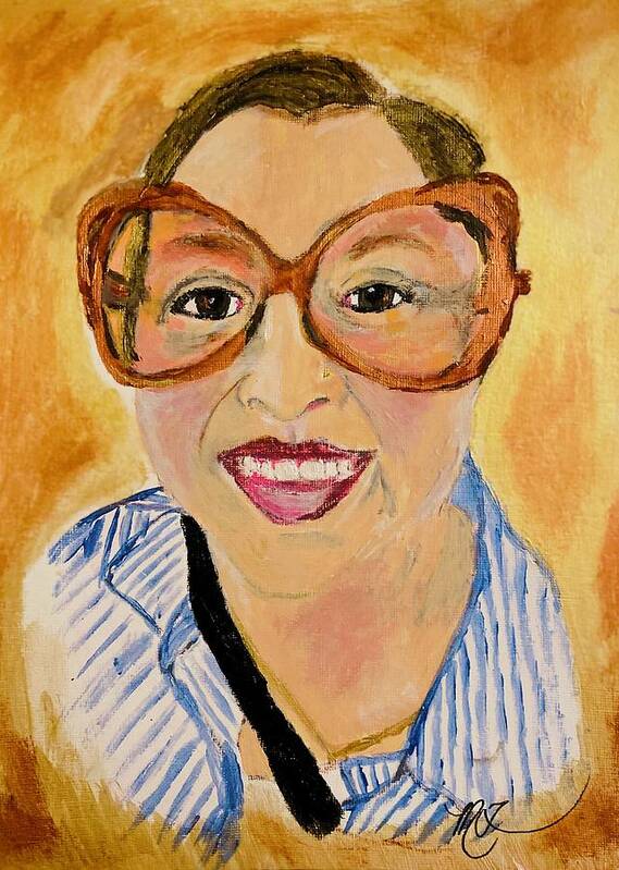 Latina Poster featuring the painting Goofy Glasses by Melody Fowler