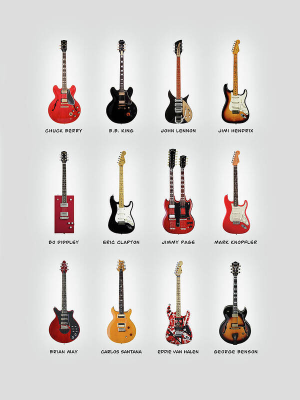 Fender Stratocaster Poster featuring the photograph Guitar Icons No1 by Mark Rogan