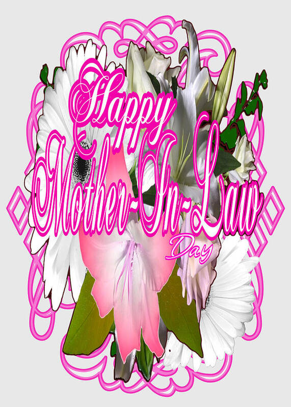 Happy Poster featuring the digital art Happy Mother in law Day October 23 by Delynn Addams