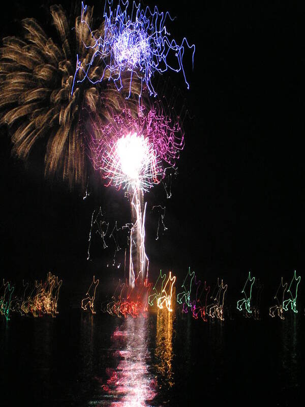 Fireworks Poster featuring the photograph High Rock Fireworks by Heather E Harman