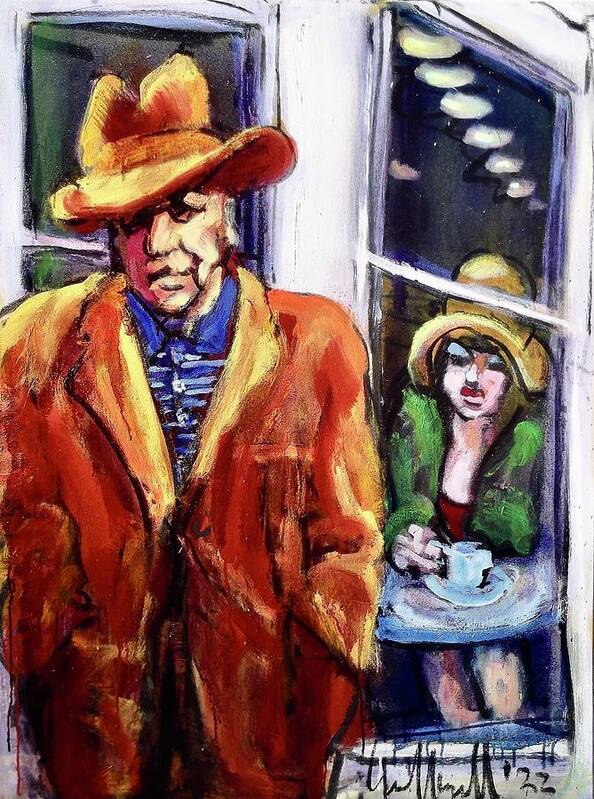 Painting Poster featuring the painting Hopper and Woman by Les Leffingwell