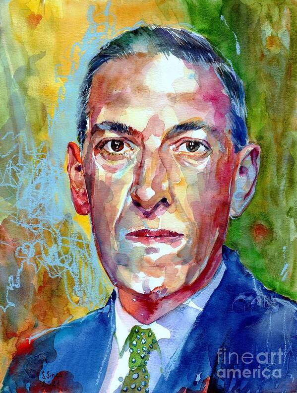 H.p. Lovecraft Poster featuring the painting H.P. Lovecraft Portrait by Suzann Sines