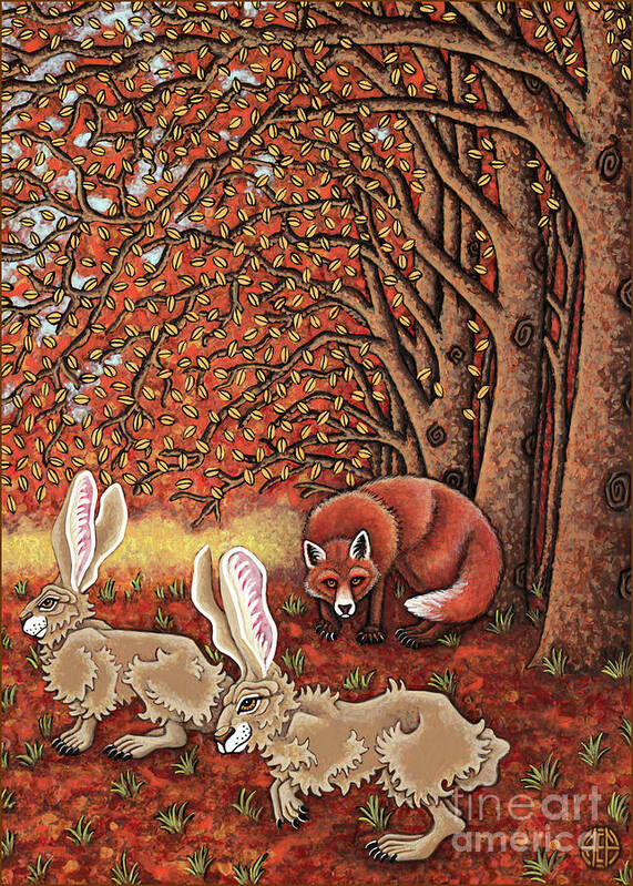 Hare Poster featuring the painting Hunter Afternoon by Amy E Fraser