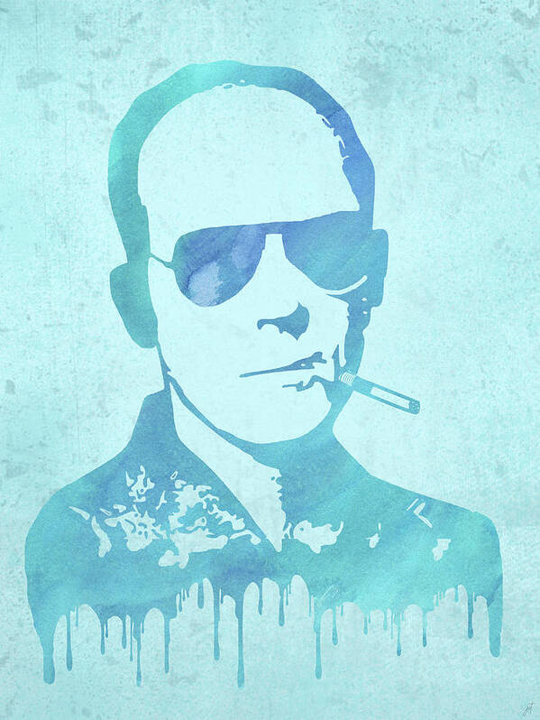 Hunter Poster featuring the painting Hunter S. Thompson Abstract by Ink Well