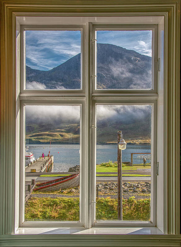 Siglufjörður Poster featuring the photograph Iceland Through the Window by Marcy Wielfaert