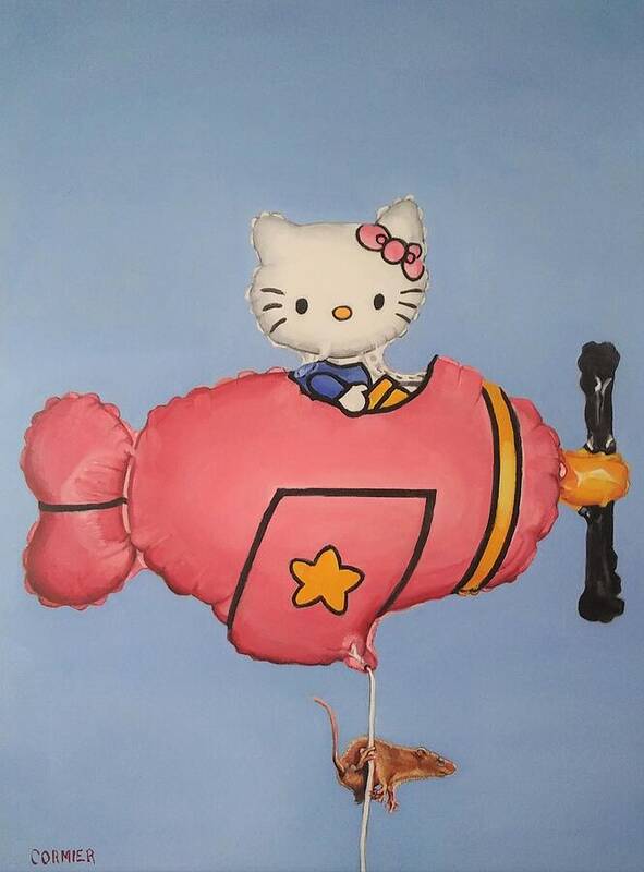 Hello Kitty Poster featuring the painting In Search Of A Better Mousetrap by Jean Cormier