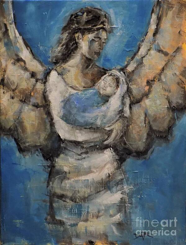Angel Poster featuring the painting In The Arms of an Angel by Dan Campbell