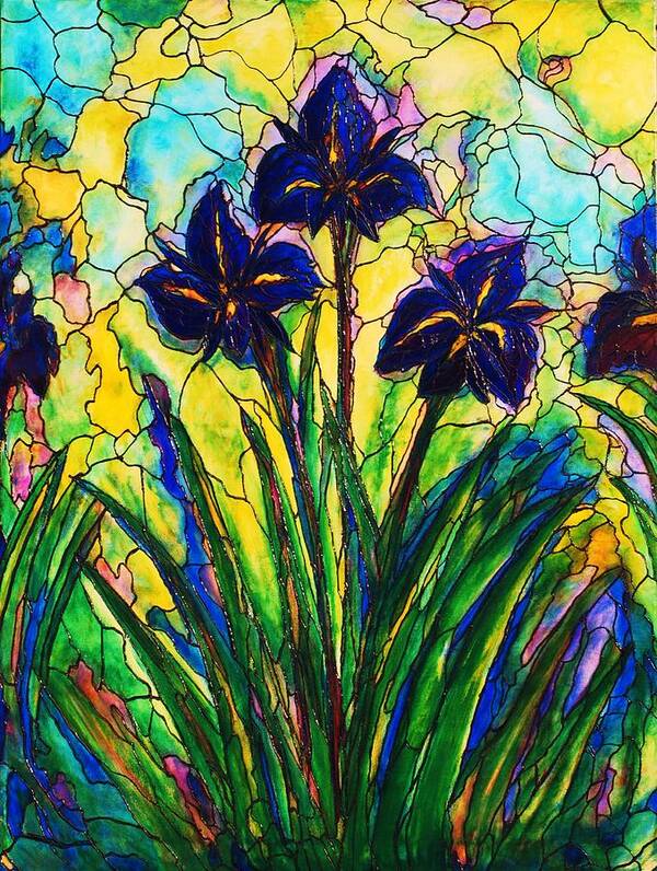 Original Art Poster featuring the painting Irises by Rae Chichilnitsky
