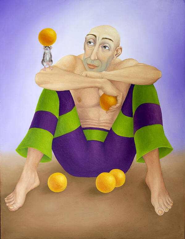 Janek Poster featuring the painting Janek The Juggler by Hone Williams