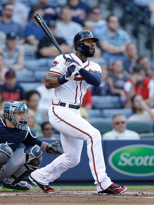 Atlanta Poster featuring the photograph Jason Heyward by Mike Zarrilli