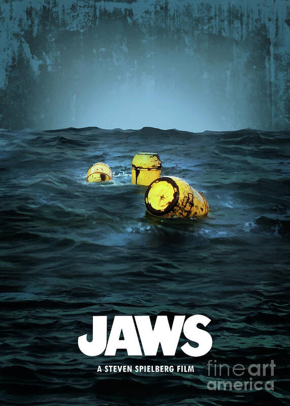 Movie Poster Poster featuring the digital art Jaws by Bo Kev