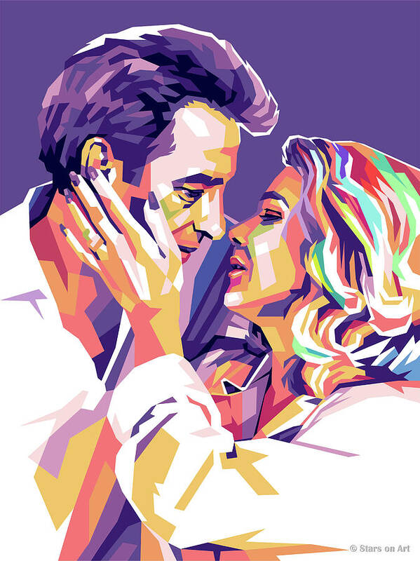 John Poster featuring the digital art John Cassavetes and Gena Rowlands by Movie World Posters