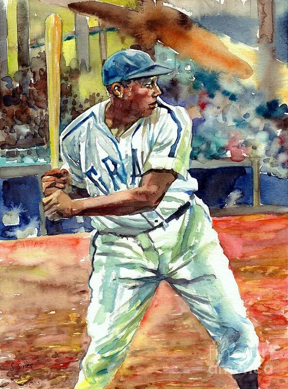 Josh Gibson Poster featuring the painting Josh Gibson by Suzann Sines