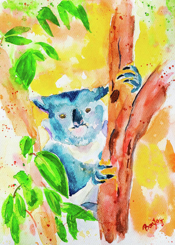 Koala Poster featuring the painting Koala - Clinging for Life by Bonny Puckett