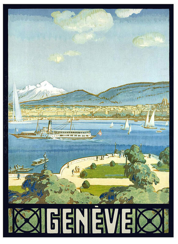 Geneva Poster featuring the digital art Lake Geneva From the Coast by Long Shot