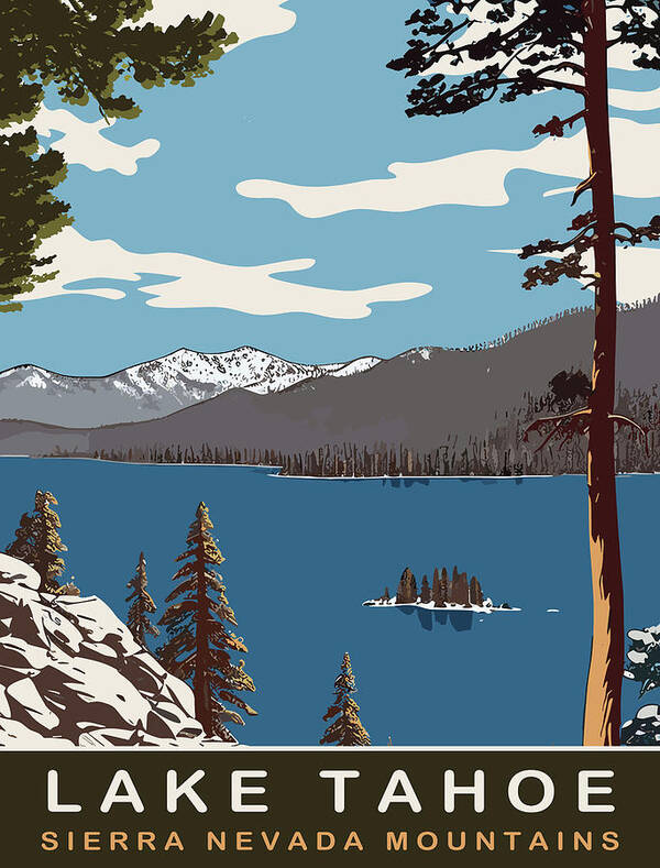 Lake Tahoe Poster featuring the digital art Lake Tahoe by Long Shot