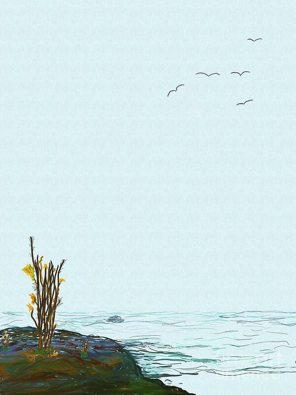 Water Poster featuring the digital art Lake's Edge by Kae Cheatham