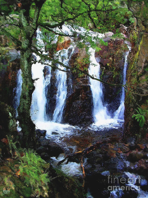 Lake District Poster featuring the photograph Langdale Waterfall by Brian Watt