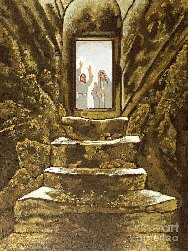 Lazarus' Tomb Poster featuring the painting Lazarus' Tomb by William Hart McNichols