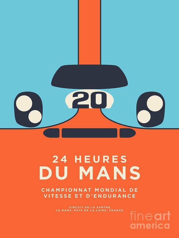 Le Mans Poster featuring the digital art Le Mans Minimal B by Organic Synthesis