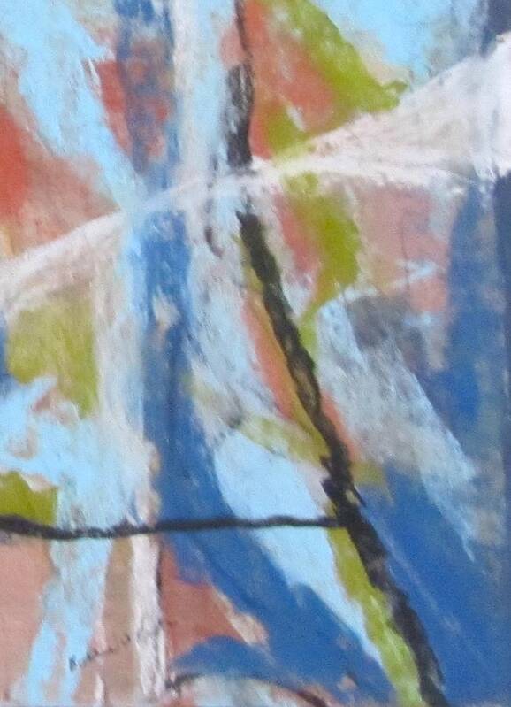 Blue Poster featuring the pastel Left Hand Abstract Series #1 Right Diptych by Barbara O'Toole