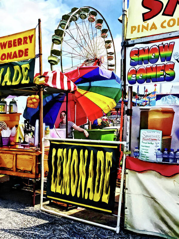 Fair Poster featuring the photograph Lemonade and Snow Cones at the Fair by Susan Savad