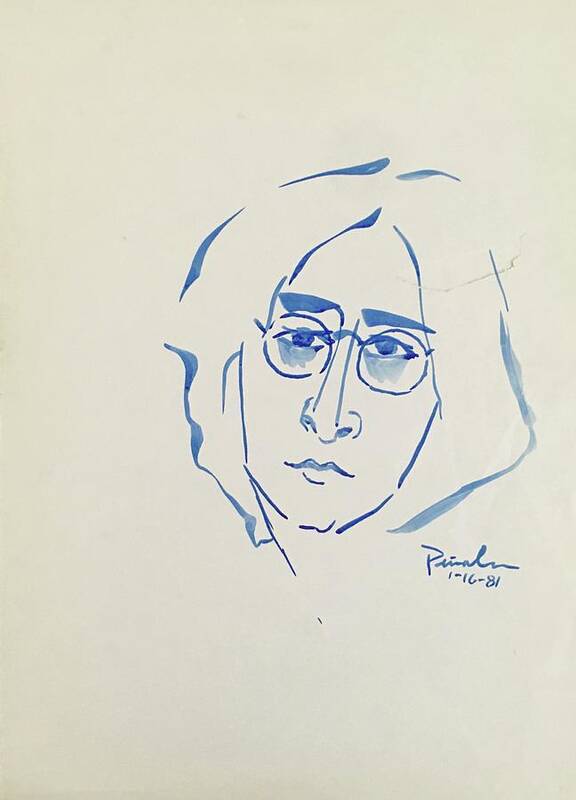 Ricardosart37 Poster featuring the painting Lennon 1-16-81 by Ricardo Penalver deceased