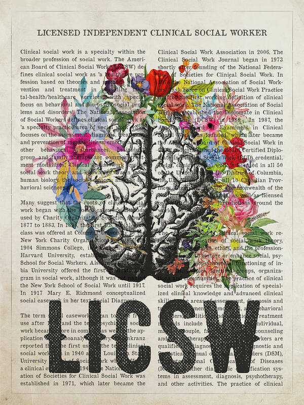 Licsw Poster featuring the digital art Licensed independent clinical social worker by Aged Pixel