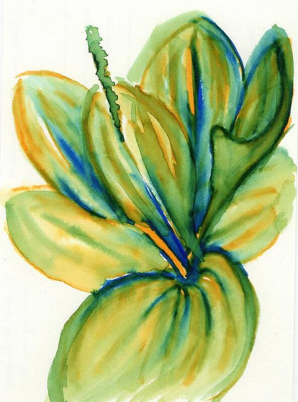 Plant Poster featuring the painting Lone Broadleaf Plantain by Tammy Nara