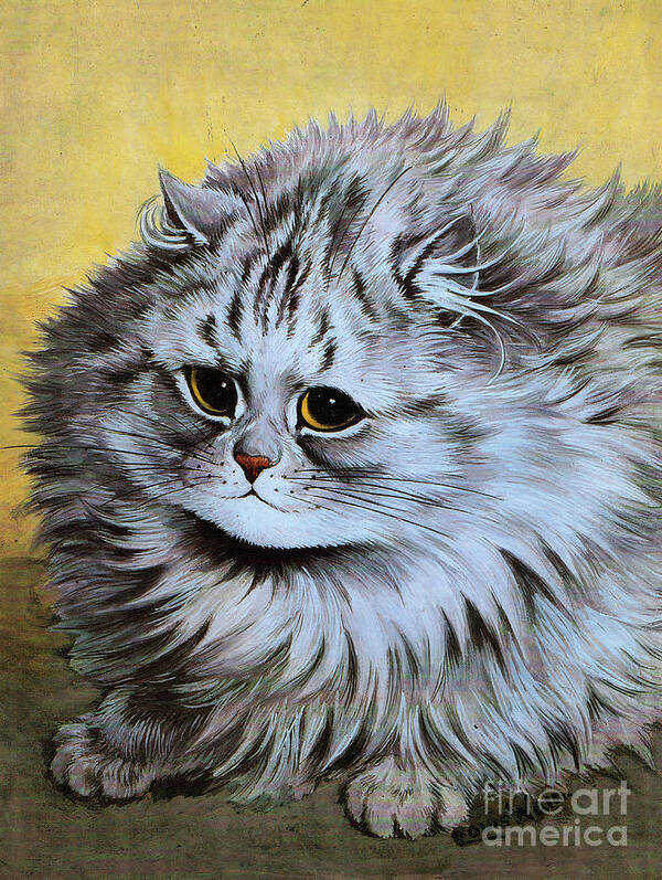 Louis Wain Poster featuring the painting Louis Wain Cat Print - Amusing Edwardian Cat Art by Kithara Studio