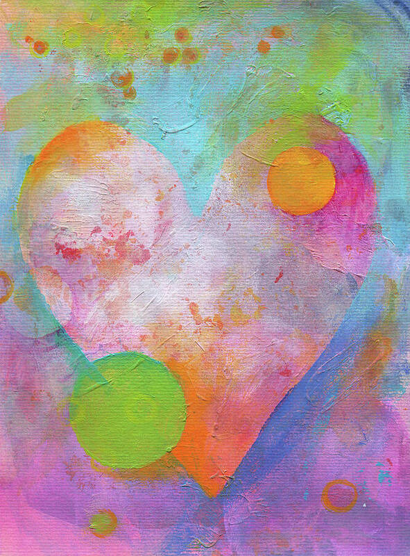 Heart Poster featuring the painting Love universe abstract art by Karen Kaspar