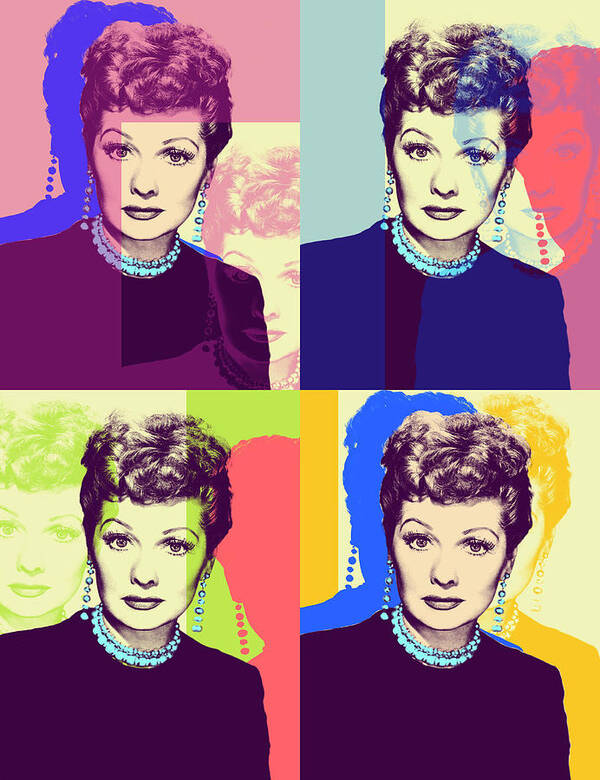 Lucille Ball Poster featuring the mixed media Lucille Ball pop art by Movie World Posters