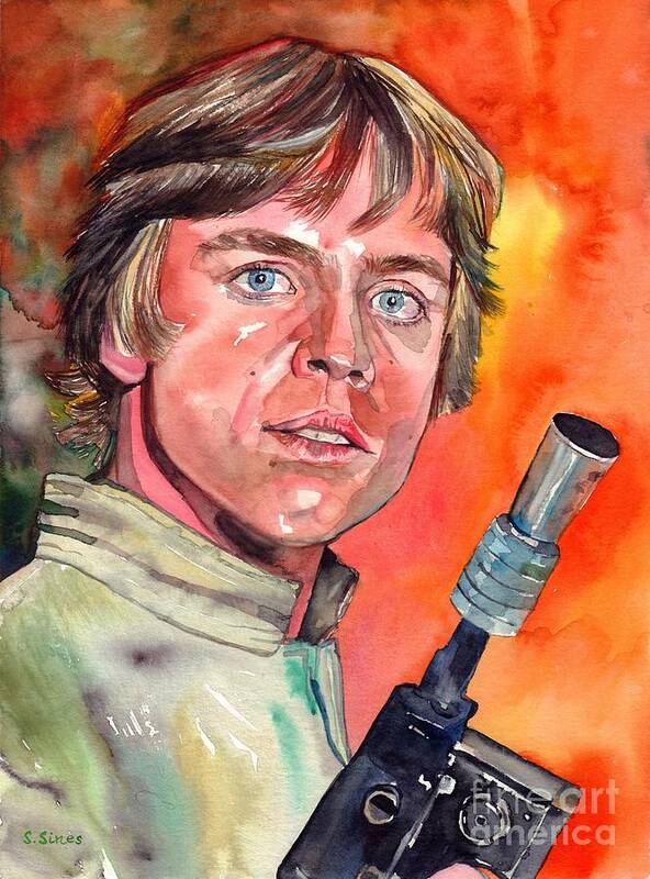 Luke Skywalker Poster featuring the painting Luke Skywalker by Suzann Sines