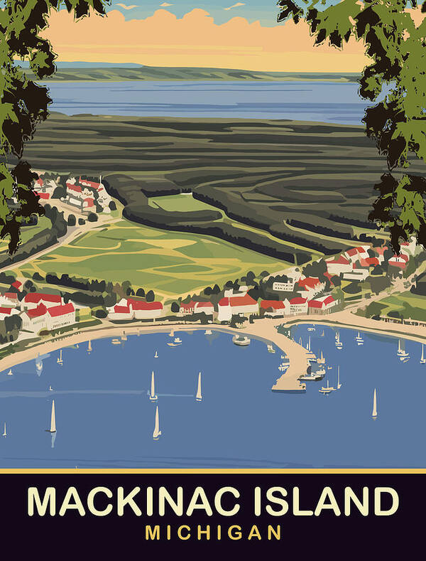 Mackinac Poster featuring the digital art Mackinac Island, Michigan by Long Shot