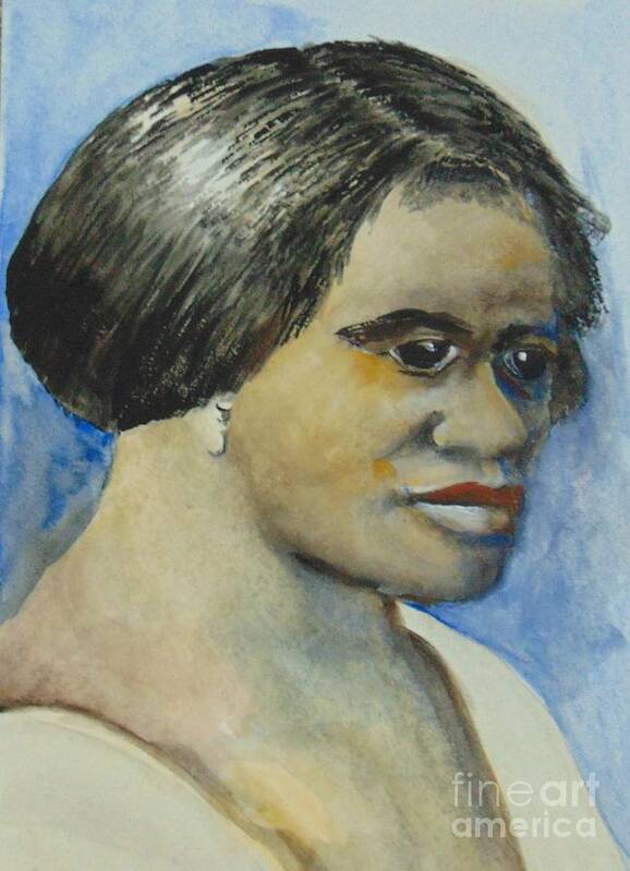 Beauty Products Poster featuring the painting Madam CJ Walker by Saundra Johnson