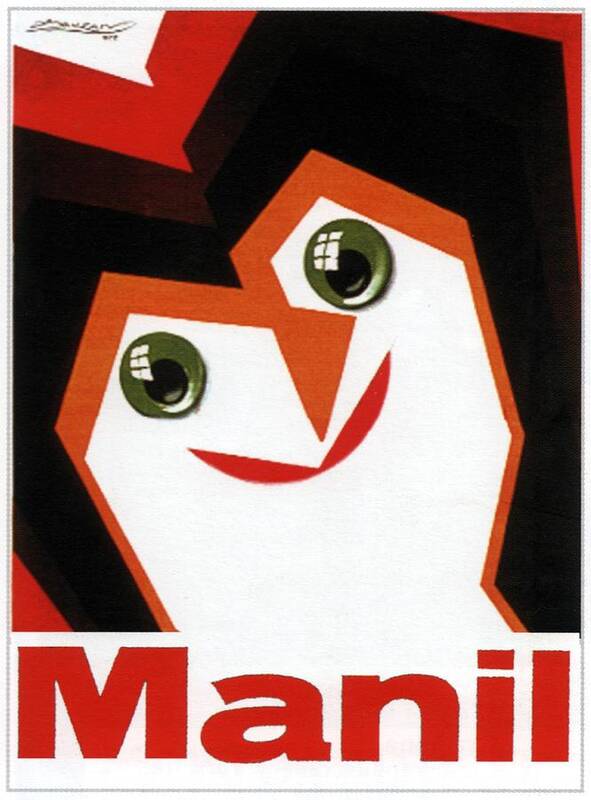 Vintage Poster Poster featuring the digital art Manil - Minimal Italian Vintage Advertising Poster - Beauty Soap Ad by Studio Grafiikka
