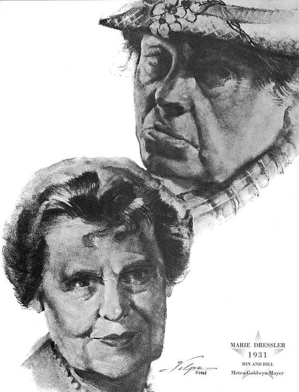 Marie Poster featuring the drawing Marie Dressler by Volpe by Movie World Posters