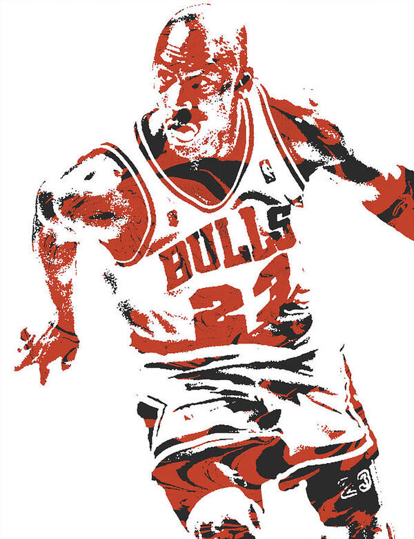 Michael Jordan CHICAGO BULLS PIXEL ART 15 Poster
