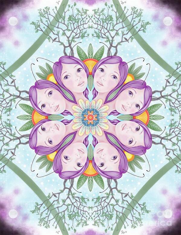 Fantasy Poster featuring the digital art Miss Violet Kaleidoscope by Valerie White