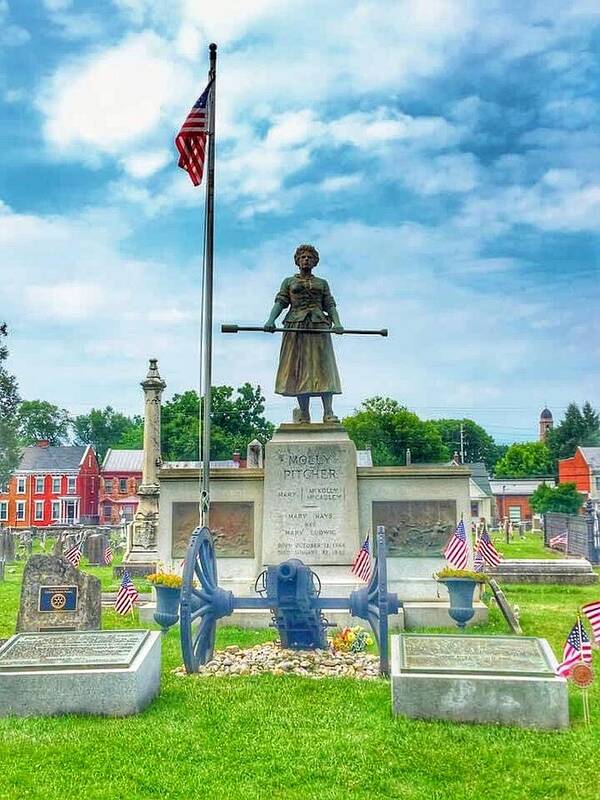 This Is Molly Pitcher Grave In Carlisle Old Cemetery Poster featuring the photograph Molly Pitcher by Bill Rogers